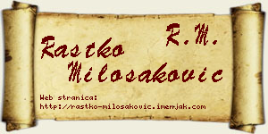 Rastko Milošaković vizit kartica
